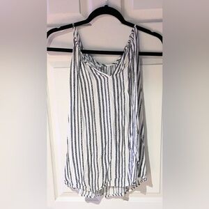 Old Navy Black,White & Yellow Vertical Stripe Tank Top Size Large